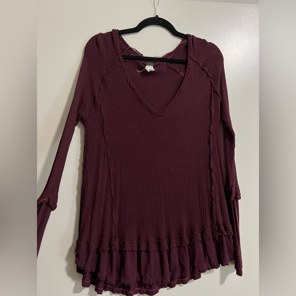 Free people maroon long sleeve